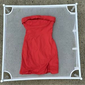 American Threads Devon Linen Mini Dress in Red